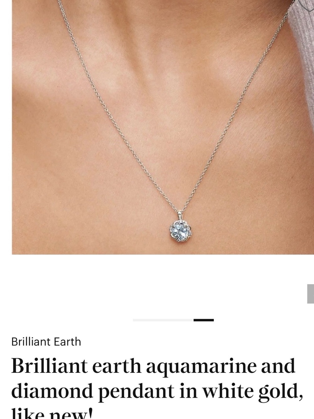 Brilliant Earth Aquamarine Pendant Necklace in White Gold